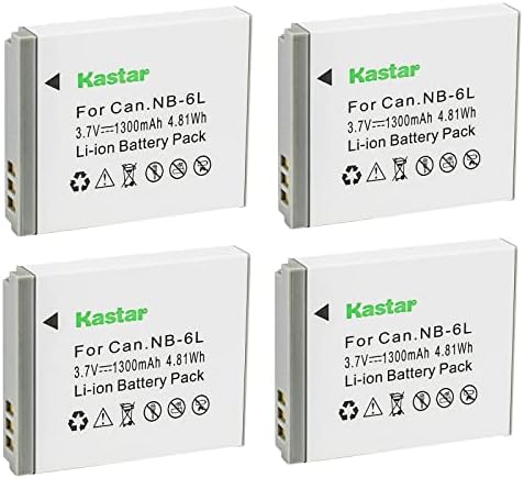Kastar 4-Paketi NB-6L Pil 3.7 V 1300 mAh Yedek Canon PowerShot için SX530 HS, PowerShot SX540 HS, PowerShot SX600 HS, PowerShot