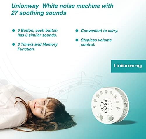 9 Ses Düğmeli ve Her Düğmeli Unionway Beyaz Gürültü Makinesi, Yatıştırıcı Seslerin 3 Benzer Sesine Sahiptir Toplamda 27 Yatıştırıcı