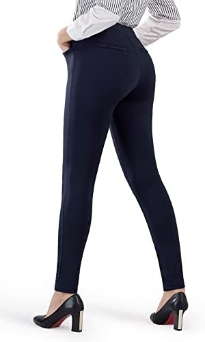 Bamans Yoga Elbise Pantolon Sıska Bacak Streç Pantolon Cepler ile Kadınlar için Çekin