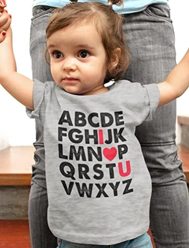 Sevgililer günü gömlek erkek kız alfabe ABC yürümeye başlayan çocuk çocuklar T-Shirt için