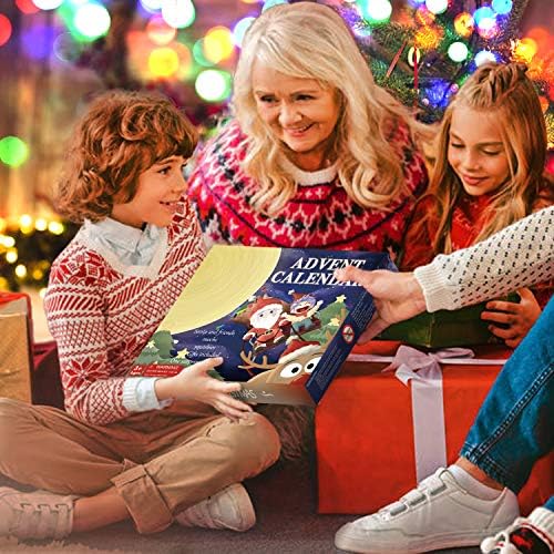 WEYON Advent Takvimi 2021 Çocuklar için, 24 Adet Mochi Squishy & Özel Pop-Up 3D Cut Out Noel Tebrik Kartları, 4 Büyük Yumuşak