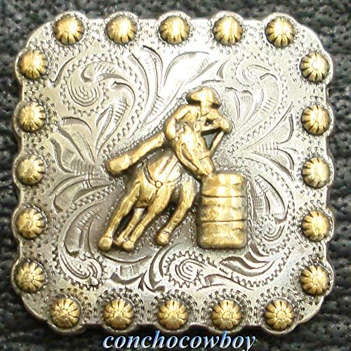Concho Aksesuarları Zanaat Kemer şapka-Batı TACK Antik Altın Varil Racer Berry Kare Concho 2-1 / 4 Vida Geri