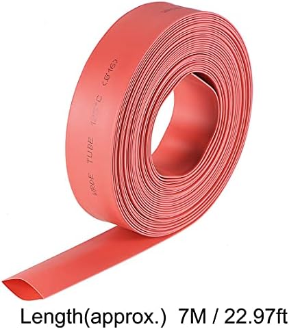 KFıdFran ısı Shink boru, 5/8(16mm) Dia 26mm düz genişliği 2: 1 oranı Daralan Tüp kablo kılıfı 7 M-Kırmızı (Schrumpfschlauch,