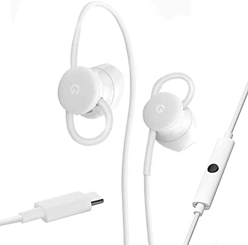 Pixel Telefonlar için Google Earbuds USB-C Kablolu Dijital Kulaklık Tip-C-Mikrofon ve Ses Kontrolü-Beyaz
