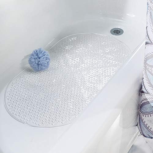 Duş, Küvet, Durak, Banyo, 27.2 x 15.4 x için ıDesign Circlz PVC Emme Kaymaz Banyo Paspası .3 - Temizle