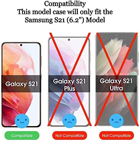 S-Tech Kılıf Galaxy S21 Cüzdan Para Fotoğraf kartı tutucu Koruyucu Manyetik Toka ve Flip Kickstand Koruyucu Tampon Kenar Samsung
