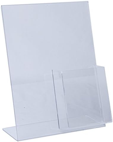 Clear-Ad-LHAC-8511-Kartvizit Cebi ile Akrilik Eğimli Tabela Tutucu-Pleksiglas Masa Menü Kartı Ekran Standı-Plastik Resim Çerçevesi