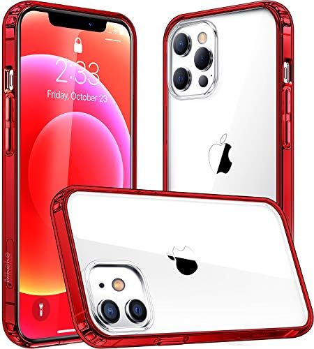Mkeke iPhone 12 Kılıf ile Uyumlu, 6.1 İnç 2020 için iPhone 12 Pro Kılıf Kırmızı Kapak ile Uyumlu