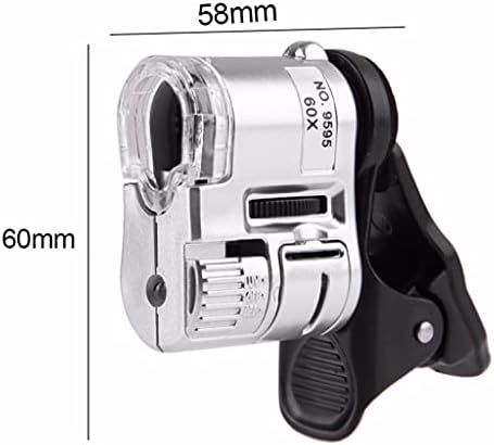 MOUMİ Evrensel 60X cep telefonu Mikroskop makro Lens Zoom mikro kamera klip ile led ışık Telefon Lens