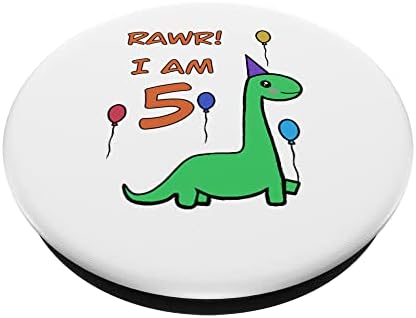 5. Doğum Günü Dino Dinozor Çocuklar Ben 5 PopSockets Değiştirilebilir PopGrip