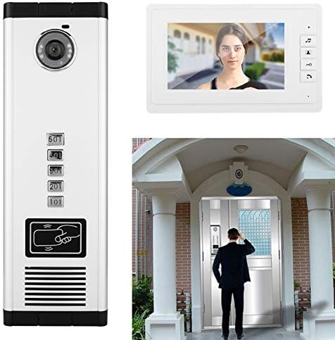 7 İnç HD IR Video İnterkom Kapı Zili Monitör Bir Kamera ile Beş Monitör 100-240 V(100-240 V ABD yönetmeliği)