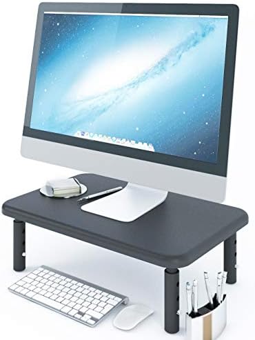 Husky Mounts Monitör Yükseltici Laptop Standı, Ayarlanabilir Bacaklar, İstiflenebilir, 14.5 x 9.5 x 6 Maksimum Yükseklik, Ahşap