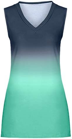 Reokoou Kadın Tankı Üstleri V Yaka Temel Baskılı T-Shirt Yaz Moda Tees Casual Gevşek Yelek Bluz Tops