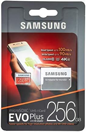 Samsung 256GB Evo Plus microSD Kart (5 Paket EVO+ Paket) Adaptörlü Sınıf 10 SDXC Hafıza Kartı (MB-MC256G) (1) Stromboli Micro