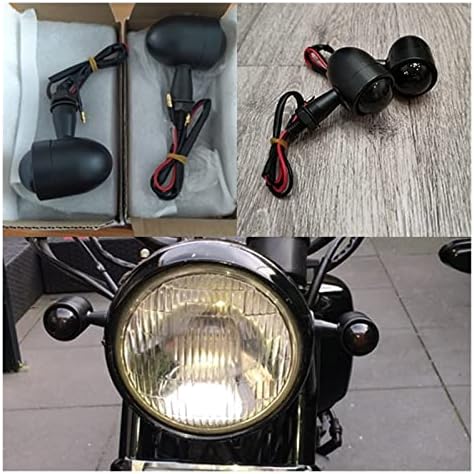 AMZWDMI Mat Siyah Duman Motosiklet Bullet Dönüş Sinyali gösterge ışığı Ampul (Renk: 2 adet) (Renk: 4 adet)