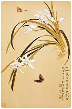 Çapraz Dikiş Kitleri / DIY Bitmemiş 100 % Dut Ipek Suzhou Nakış Desenleri Setleri El Yapımı Dikiş Kitleri Kelebek Orchid-50x76cm-