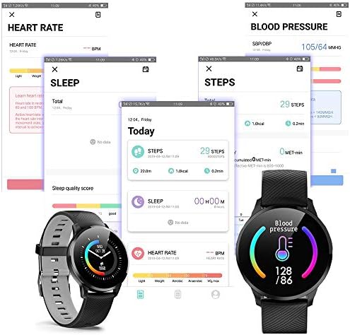 ınDigi Akıllı Spor Bilek İzle + Bluetooth Özellikli Smartwatch ile Kalp Hızı Monitörü, Pedometre ve Etkinlik İzleme