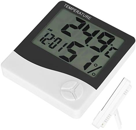 01 Oda Termometresi, Duvara Monte Sıcaklık Göstergesi, Çalar Saat Fonksiyonlu Nem İzleme için Plastik Sıcaklık Sıcaklık Göstergesi