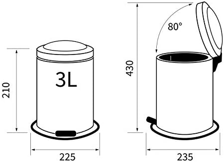 Sealskin Acero Pedal Kutusu, 22,4 x 23 x 28,5 cm, Beyaz