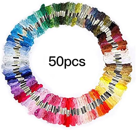 SELCRAFT 50 adet Renk Rastgele Nakış 6-Kordon-Konu DIYCross Dikiş Pamuk Nakış Ipliği Ipi Dikiş Skeins Zanaat