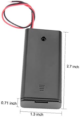 X-DREE 2 Tel Açar ON / OFF Anahtarı Siyah 2x1. 5 V AA Pil Tutucu Kılıf w Kapak(Interruttore ON / OFF 2 cavi conduttori Custodia