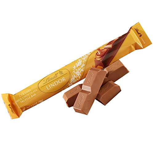 Lindt LİNDOR Karamelli Çikolatalı Truffle Bar, Pürüzsüz Merkeze sahip Çikolatalı Şeker Çubuğu, 1.3 oz. Bar (24 Paket)