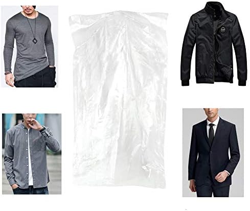 50 Paket Giysi Çantası, Şeffaf Takım Çantası, Giyim Kapağı, Elbise ve Elbise Saklama Çantası 60 × 90 cm