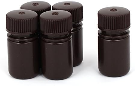 Aexıt 5 Adet 25 ml Lab Şişeler Plastik Geniş Ağız Kimyasal Laboratuvar Reaktif Şişesi Örnek Hücre Kültürü Şişeleri Şişe Kahverengi