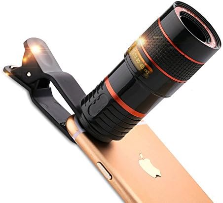 RONSHIN Evrensel Klip-on 8X Optik Zoom HD Monoküler Teleskop Kamera Lens İçin Mobilephone Tablet Siyah Elektronik Aksesuarları