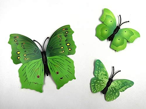 Ruwado 12 Pcs Mor Kelebekler Çift Kanatları buzdolabı mıknatısları Duvar Çıkartması Çıkarılabilir Sticker Dekorasyon için Ev