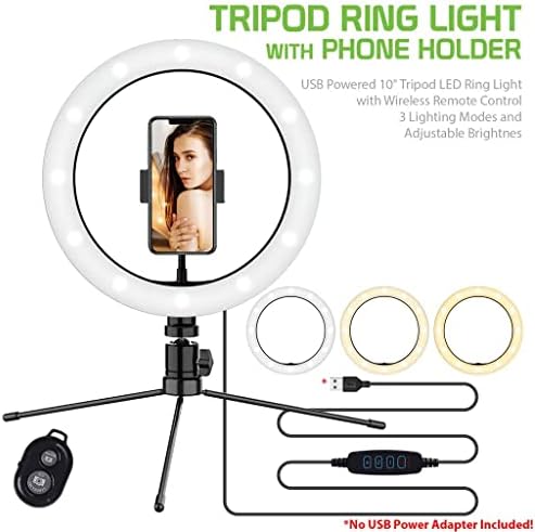 Parlak Selfie Halkası Üç Renkli Işık, Canlı Yayın/Makyaj/YouTube/TikTok/Video/Çekim için Uzaktan Kumandalı Zen Mobile ultrafone