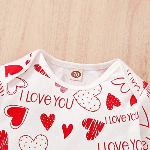 Bebek kız Sevgililer Günü uzun kollu Romper tulum kalp baskılı etek kıyafetler