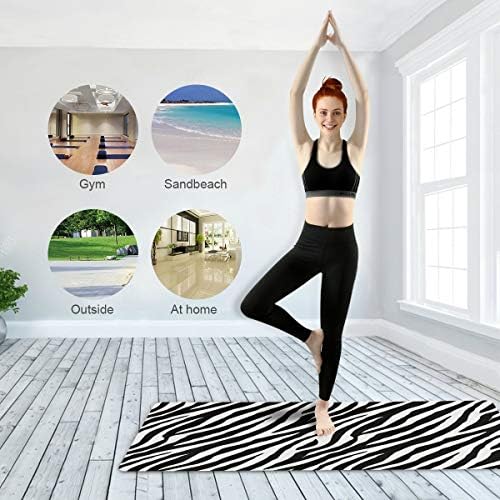 Bir Ayı Yoga Mat Siyah ve Beyaz Zebra Strpies spor matı Çevre Dostu Kaymaz Taşınabilir Katlanabilir Kat egzersiz matı Pilates