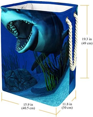 Çamaşır Sepeti Köpekbalığı Deniz Altında Çocuklar Katlanabilir Depolama Sepeti Kreş Oyun Odası için 19x11. 8x16in