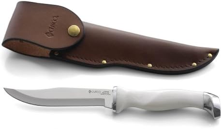 CUTCO Model 1769 Beyaz (inci) Av Bıçağı düz kenarlı bıçak ve Deri Kılıf Beyaz Hediye Kutusunda