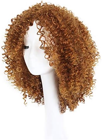 Andongnywell Sarışın Kısa peruk Afro Kinky Sentetik kıvırcık saç peruk Siyah Kadınlar ıçin ısıya dayanıklı iplik postiş