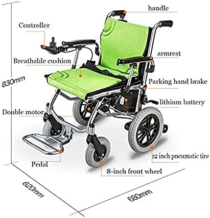 Elektrikli Tekerlekli Sandalye Hafif Tekerlekli Sandalye, Çift Fonksiyonlu Açık/Hızlı Katlanır Elektrikli Veya Manuel Tekerlekli