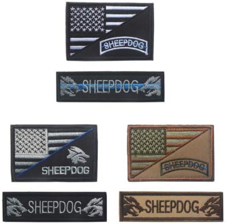 6 pc ABD ABD Bayrağı ile Çoban Köpeği 3D Taktik Yama Askeri Işlemeli Moral Etiketleri Rozeti Işlemeli Yama DIY Aplike Omuz Yama