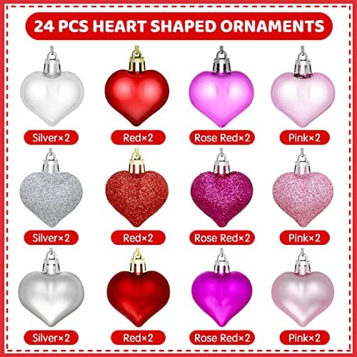 24 Adet sevgililer Günü Kalp Süsler Sevgililer Kalp Şeklinde Süsler Sevgililer Kalp Süslemeleri Ev Düğün Parti için