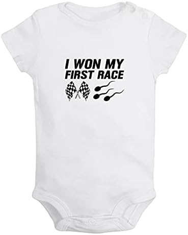 Ben Kazandı Benim Ilk Yarış Komik Tulum Yenidoğan Bebek Bodysuits Bebek Tulumlar Kıyafetler Onesies