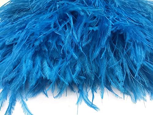 Mehtap Tüy / 10 Yards - Turkuaz Mavi Devekuşu Fringe Trim Toptan Tüy (Toplu) Cadılar Bayramı Balo Kostüm Elbise Parti Zanaat