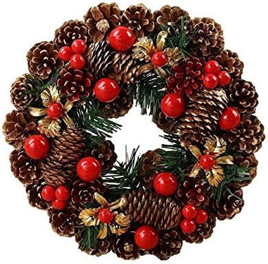 WODEJIA Kapı Çelenk Merry Christmas Çelenk Yeni Yıl Partisi Süslemeleri Poinsettia Çam Taç Kapı Duvar Çelenk Noel Dekorasyon