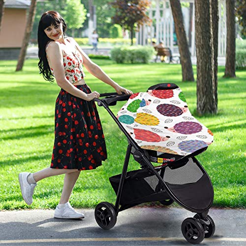 Sıkı Bebek Araba Koltuğu Gölgelik-Renkli Kirpi Bebek Arabası Kapak Çok Kullanım Carseat Eşarp Hemşirelik Kapak için Kız