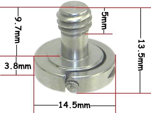 5 x Kısa Mini D-Ring Menteşeli Vida 1/4 4mm Hex Başkanı 10mm Mil Paslanmaz Çelik