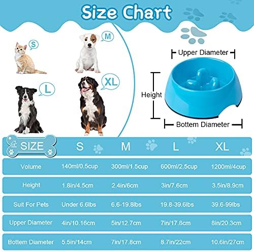 Süper Tasarım Anti-Gulping Köpek Kase Yavaş Besleyici, Hızlı Yiyiciler için İnteraktif Bloat Stop Pet Kase