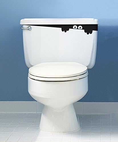 Etiket Bağlantısı / Tuvalet Canavar Banyo Çıkartması / Etiket Komik Çocuklar Vinil Çıkartması Lazımlık Eğitimi / 2 x 12 (Siyah)
