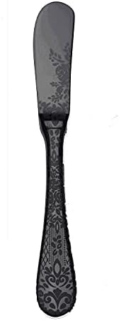 Mepra AZ1096CB1137 Casablanca Oro Nero Tereyağı Bıçağı, [12'li Paket], 20,33 cm, Parlak Siyah Kaplama, Bulaşık Makinesinde Yıkanabilir