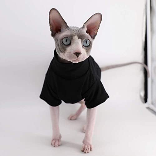 Sphynx Kedi Giysileri Kış Kalın Pamuklu Tişörtler Çift Katmanlı Evcil Hayvan Giysileri, Kollu Kazak Yavru Gömlekleri, Tüysüz