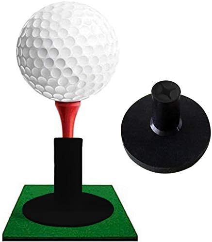 PARMAK ON Golf Kauçuk Tee Sürüş Aralığı Değeri 5 Paketi için Kapalı Açık Uygulama Mat, Tee Adaptörü Boyutu 1.5’ 2.0’Beyaz Siyah