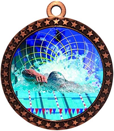 Ekspres Madalyalar 1 ila 50 Paket Yüzme Bronz Madalya Kupa Ödülü Boyun Kurdele ile STDD212-FCL560
